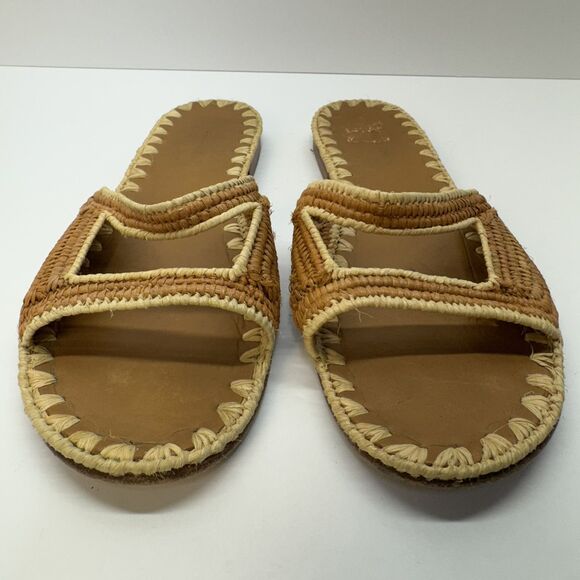 Carrie Forbes Vero Cuoio Raffia Women's‎ Flat Slide Sandals Sz 38 - Picture 3 of 7